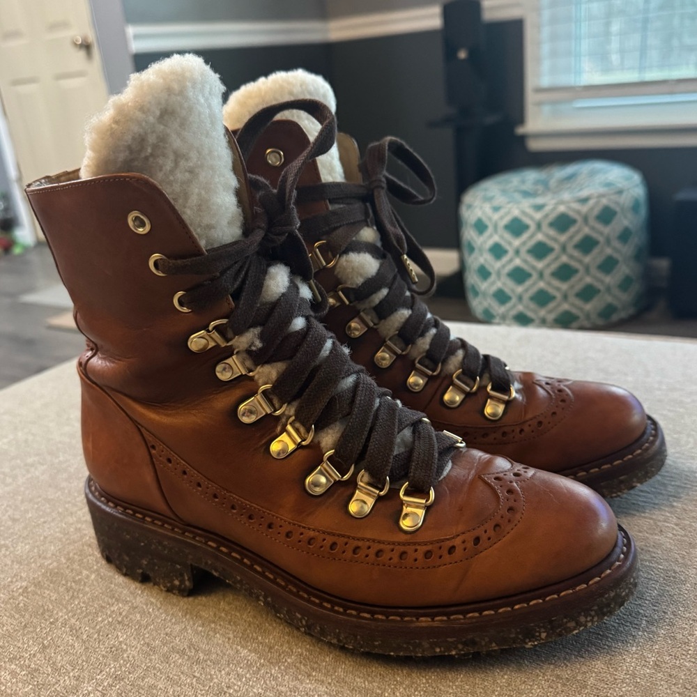 The Office of Angela Scott Mr. Bernard Shearling Boot Leather Brown Size 37